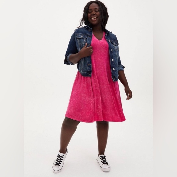 torrid Dresses & Skirts - Torrid Pink Mini Super Soft Trapeze Dress